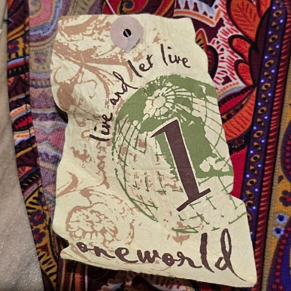 New One World Boho Paisley Tunic Dress Petite S Live & Let Live Long-Line Top - Picture 8 of 13